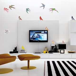 'vintage bird' vinyl wall stickers by oakdene designs