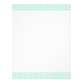 Abstract geometrical squares pattern, mint green letterhead design