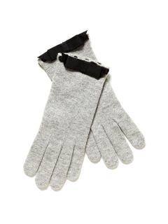 Wool Knit Bow Tech Gloves by Portolano