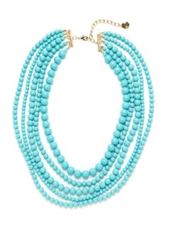 Multi Strand Turquoise Bead Bib Necklace by R.J. Graziano