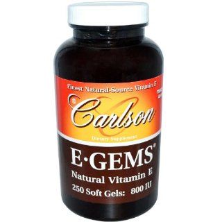 Carlson Labs E Gems Natural Vitamin E, 800 IU, 250 Softgels Health & Personal Care