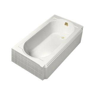 KOHLER Memoirs 60 in L x 33.75 in W x 17.44 in H White Cast Iron Oval in Rectangle Skirted Bathtub with Right Hand Drain