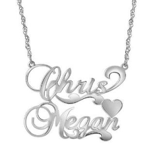 Personalized Couples Name Necklace in Sterling Silver (2 Names