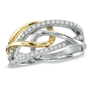 CT. T.W. Diamond Knot Ring in Sterling Silver and 14K Gold Plate