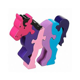 wooden horse jigsaw puzzle by little baby company