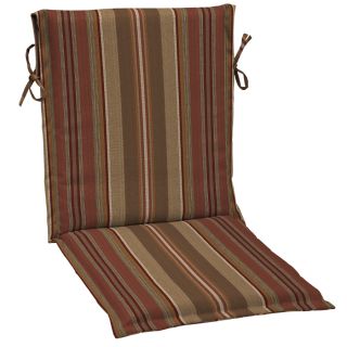 allen + roth Stripe Chili Red Patio Chair Cushion