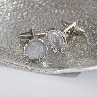 personalised round corporate logo cufflinks by suzy q