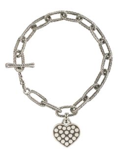 Dot Silver Heart Charm Link Bracelet by John Hardy