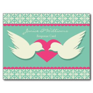 Two Love Birds Response Card Post Cards