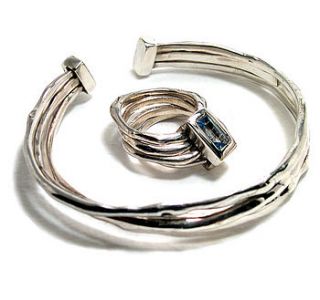 textured silver kenetic bangle by will bishop jewellery design