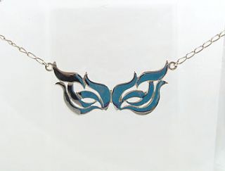 silver double flame necklace by charlotte cornelius jewellery design