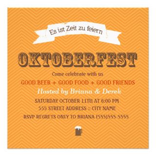 Chevron Oktoberfest Invite   Orange