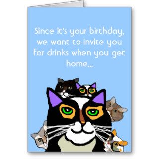 Funny Cats Birthday Card Gift