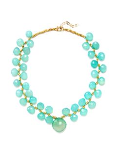 Blue Chalcedony Bib Necklace by Mary Louise Designs