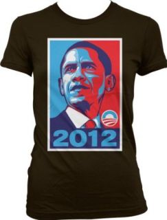 Obama 2012 Campaign Poster Design Juniors T shirt, Vote Barack Obama 2012 Junior's Political Tee Shirt Clothing