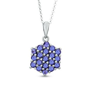 Tanzanite Honeycomb Cluster Pendant in Sterling Silver   Zales