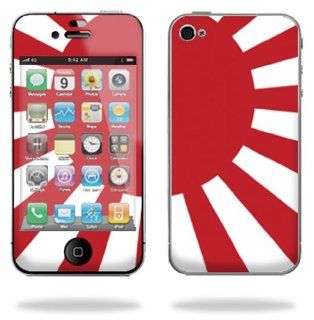 Protective Vinyl Skin Decal Cover for Apple iPhone 4 or iPhone 4S AT&T or Verizon 16GB 32GB Cell Phone Sticker Skins   Rising Sun Cell Phones & Accessories