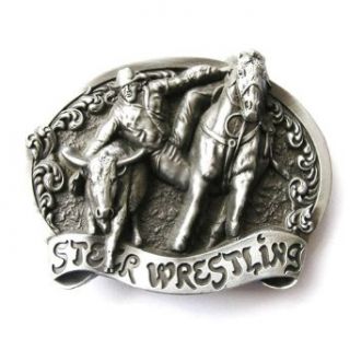 Hogar Zinic Alloy Western Belt Buckle Rodeo Wrestling Buckles Color Antique Silver Clothing