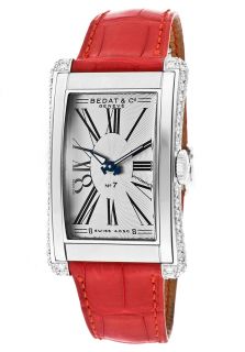 Bedat & Co. 788.030.101  Watches,Womens No. 7 Automatic/Mechanical White Diamond Silver Dial Red Leather, Luxury Bedat & Co. Automatic Watches