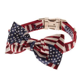 patriotic pup bow tie dog collar by mrs bow tie