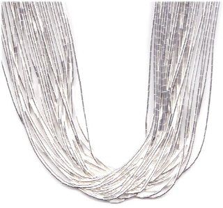 30 Strand 30 Inch Sterling Liquid Silver Necklace Jewelry