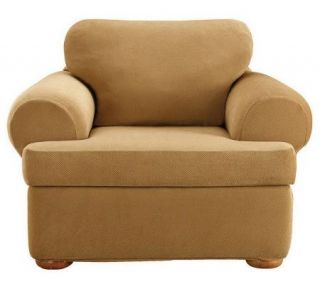Sure Fit Stretch Pique 3 Piece T Cushion ChairSlipcover —