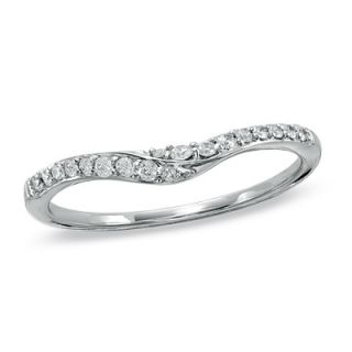 CT. T.W. Diamond Swoop Contour Wedding Band in 14K White Gold
