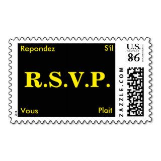 Canary Yellow Weddings Stylish RSVP Heavy Stamps