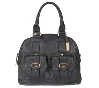 K DASH by Kardashian Double Strap Pebble Leather Handbag —