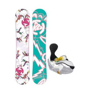 K2 Lil Kandi Snowboard w/ Burton Grom Bindings   Girls board binding package 2246