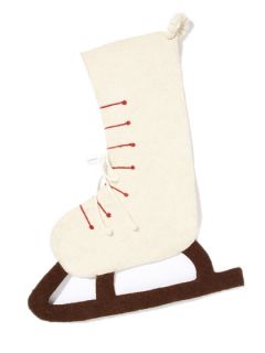 Skate Christmas Stocking Appliqued Wool by Arcadia Home