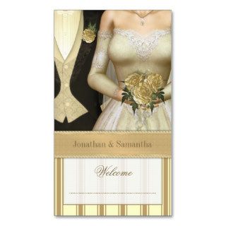 Bride and Groom (ivory) Guest Place Cards Business Card Templates