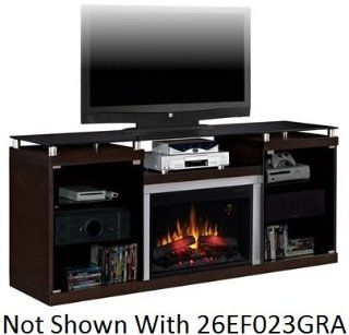 Fireplace Twin Star Classic Flame 26MM9404 E451 Albright Electric Fireplace With Large Viewable Area, Digital Thermostat, 5 Flame Brightness Settings, On Screen Indicator, 6 Button Remote Control Included & In Espresso   Heating Vents  