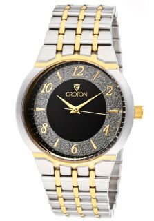 Croton CN307325TTBK  Watches,Mens Starglitz Black/Diamond Dust Dial Two Tone, Casual Croton Quartz Watches