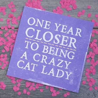 'crazy cat lady' card by zoe brennan