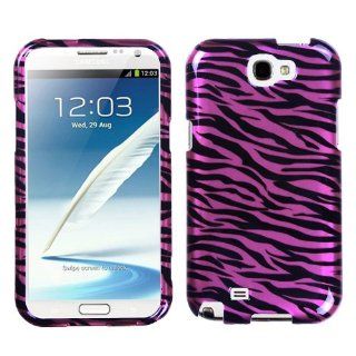 Hard Plastic Snap on Cover Fits Samsung T889 I605 N7100 Galaxy Note II 2D Silver Zebra Skin Hot Pink/Black AT&T Cell Phones & Accessories