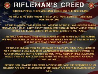 Marines Creed Poster US Marines Rifleman's Creed USMC  Other Products  