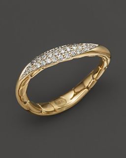 John Hardy Kali Lava Pav Diamond Curve Ring in 18K Yellow Gold, .17 ct. t.w.'s