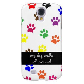 Paw print dog pet fun colorful iphone 3G case Galaxy S4 Cover