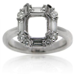 Diamond Platinum Engagement Ring Setting Jewelry