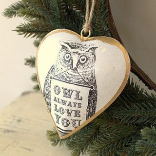 'owl always love you' hanging decoration by ella james