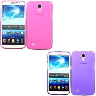 2 Pack Gel Case Cover Skin For Samsung Galaxy Mega 6.3 i9200 i92005 / Pink And Purple Cell Phones & Accessories