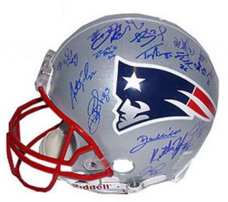 Patriots Auth. 2004 2005 Champs Team Signed Helmet LE of 350 —