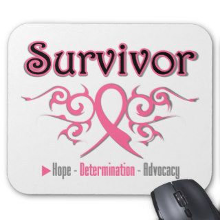 Breast Cancer Survivor Tribal Ribbon Mouse Pad