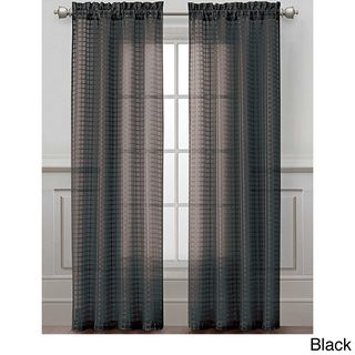 Drake Grid Sheer Curtain Panel Sheer Curtains