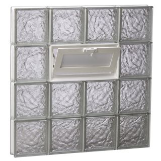 REDI2SET 32 in x 28 in Ice Glass Pattern Series Frameless Replacement Glass Block Window