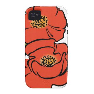 Vintage Wizard of Oz Red Poppies in Bloom Spring iPhone 4/4S Case