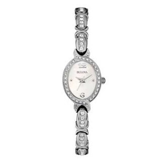 Ladies Oval Bulova Diamond Accent Watch (Model 96R192)   Zales