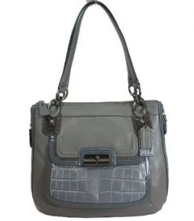 Coach Kristin Spectator Leather Zip North South Tote Bag Grey Multi 18303 Clothing