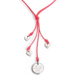 personalised long charm necklace by merci maman